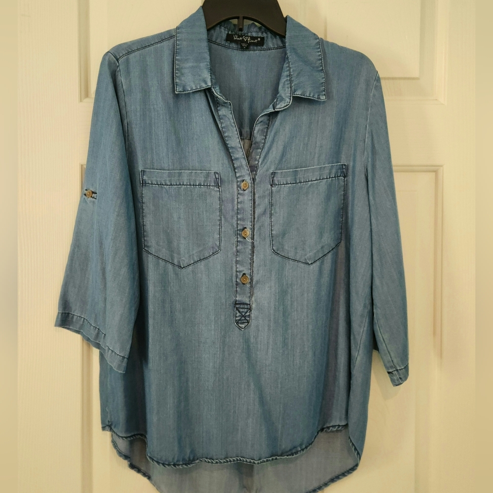 Denim Button-Up Shirt